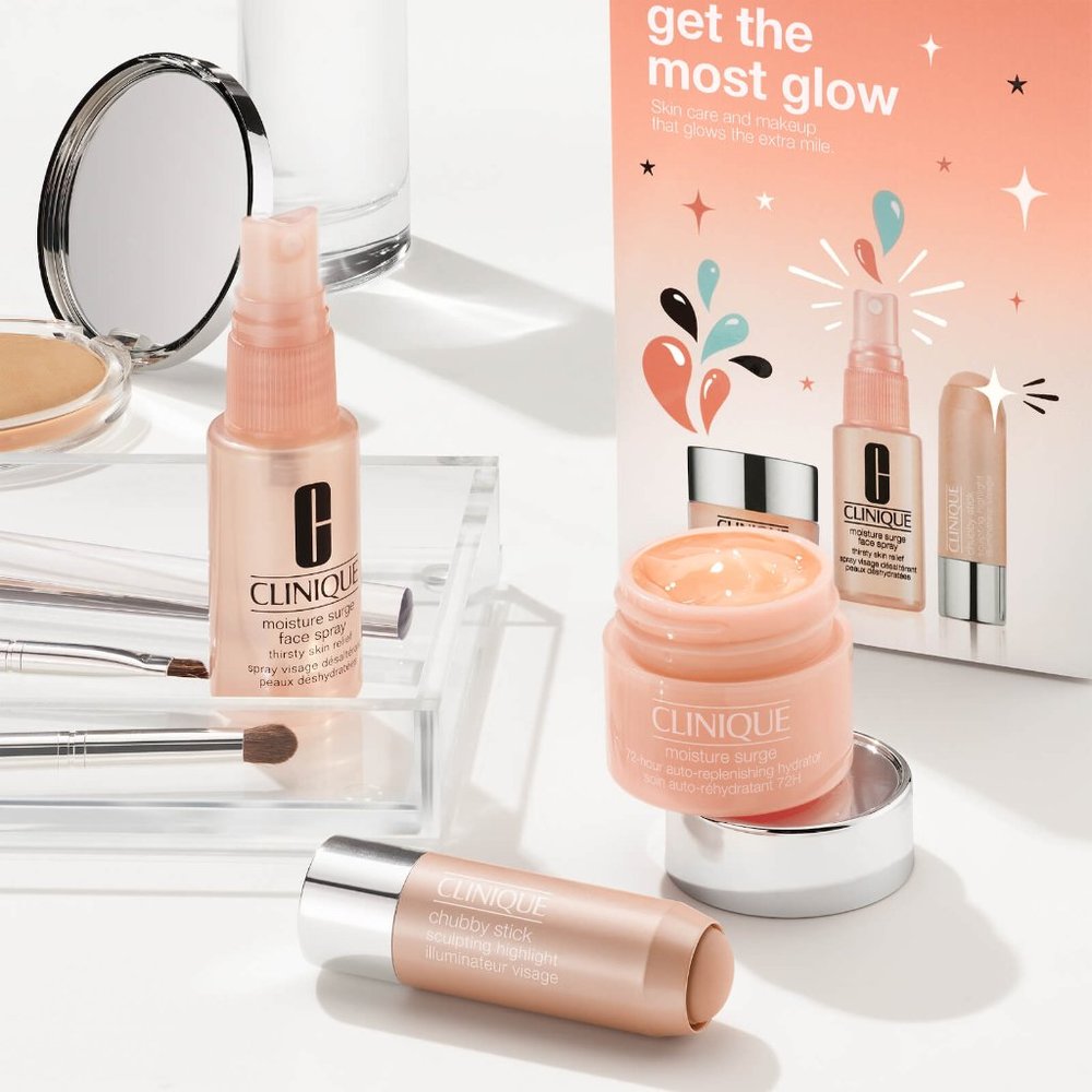 Clinique-Get The Most Glow 3 Pc-Moisture Surge Hydrator & Face Spray-Sculpt Hydr